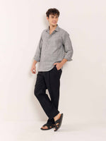 Load image into Gallery viewer, Grey Striped Linen Shirt