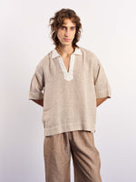 Load image into Gallery viewer, Beige Contrasting Collar Pullover