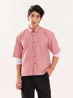 Load image into Gallery viewer, Red Checkered Cropped Shirt