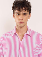 Load image into Gallery viewer, Pink & White Poplin Striped Shirt