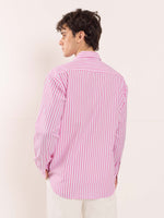Load image into Gallery viewer, Pink & White Poplin Striped Shirt