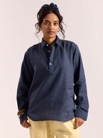 Load image into Gallery viewer, Dark Blue Linen Pullover
