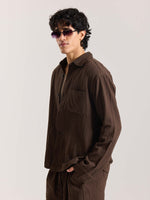 Load image into Gallery viewer, Dark Brown Gauze Holiday Shirt