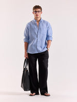 Load image into Gallery viewer, Blue Chambray Irish Linen Shirt