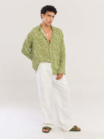 Load image into Gallery viewer, Olive Floral Wrinkled Shirt