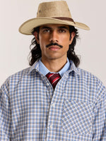 Load image into Gallery viewer, Light Blue & White Checkered Oversized Cropped Shirt