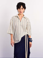 Load image into Gallery viewer, Cream Blue Panelled Pullover