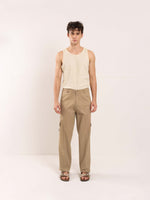 Load image into Gallery viewer, Khaki Loose Fit Twill Cargo Trousers