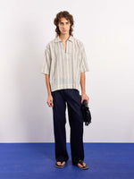 Load image into Gallery viewer, Cream Blue Panelled Pullover