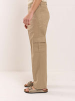 Load image into Gallery viewer, Khaki Loose Fit Twill Cargo Trousers