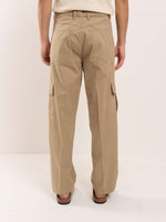 Load image into Gallery viewer, Khaki Loose Fit Twill Cargo Trousers