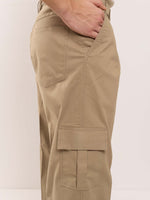Load image into Gallery viewer, Khaki Loose Fit Twill Cargo Trousers