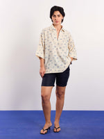 Load image into Gallery viewer, Ivory & Blue Floral Boota Print Pullover