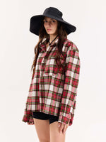 Load image into Gallery viewer, Red Checkered Flannel Overshirt