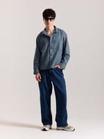 Load image into Gallery viewer, Teal Blue & Red Checkered Oversized Cropped Shirt