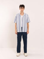 Load image into Gallery viewer, Dark Blue Loose Fit Twill Cargo Trousers