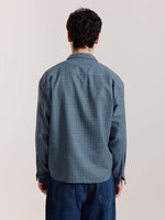 Load image into Gallery viewer, Teal Blue & Red Checkered Oversized Cropped Shirt