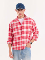 Load image into Gallery viewer, Red Checkered Poplin Cropped Shirt ( Pre-Order )