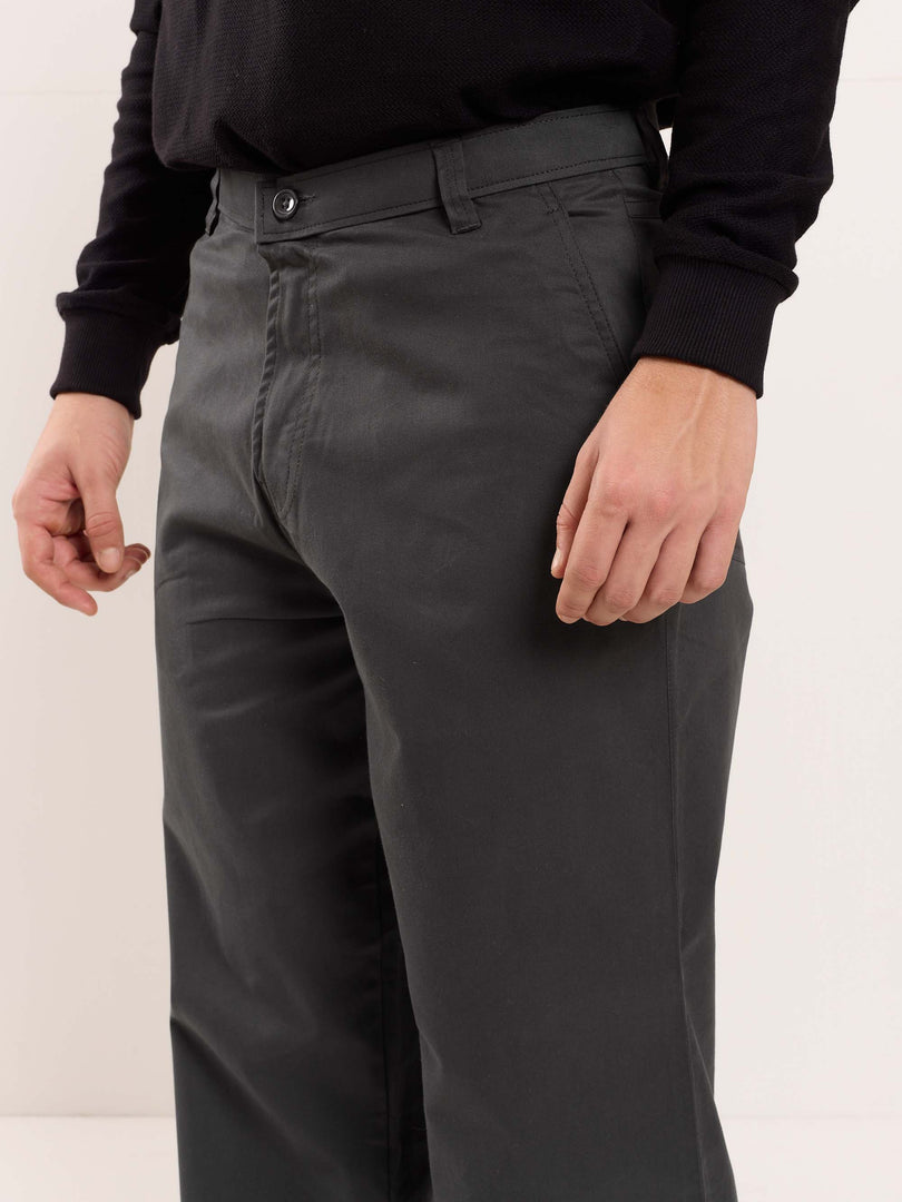 Grey Loose Fit Twill Trousers