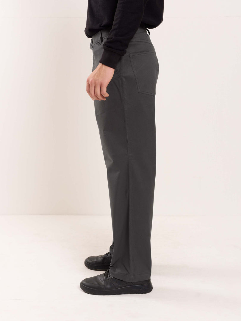Grey Loose Fit Twill Trousers