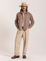 Load image into Gallery viewer, Beige & Maroon Checkered Oversized Cropped Shirt