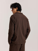 Load image into Gallery viewer, Dark Brown Gauze Holiday Shirt