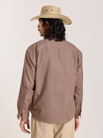 Load image into Gallery viewer, Beige & Maroon Checkered Oversized Cropped Shirt