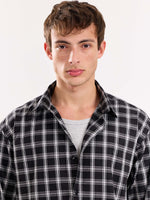 Load image into Gallery viewer, Black Checkered Poplin Cropped Shirt