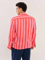 Load image into Gallery viewer, Red Striped Gauze Holiday Shirt