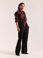 Load image into Gallery viewer, Wine Linen-blend Shirt