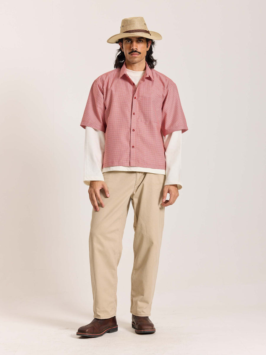 Buy Red Checkered Cropped Shirt Online at Best Price | 5Feet11