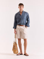 Load image into Gallery viewer, Denim Blue Chambray Irish Linen Shirt