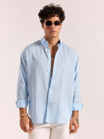 Load image into Gallery viewer, Sky Blue Linen-blend Shirt