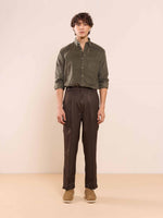 Load image into Gallery viewer, Brown Textured Baggy Fit Trousers