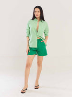 Load image into Gallery viewer, Green Gingham Seersucker Shirt