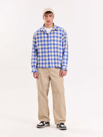 Load image into Gallery viewer, Blue Checkered Flannel Overshirt