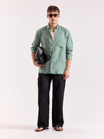 Load image into Gallery viewer, Aqua Green 60s Lea Linen Shirt