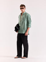Load image into Gallery viewer, Aqua Green 60s Lea Linen Shirt