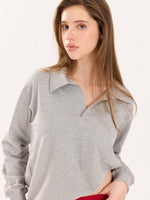 Load image into Gallery viewer, Marl Grey Terry Polo Tee