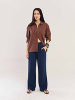 Load image into Gallery viewer, Brown Gingham Seersucker Shirt