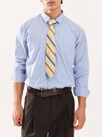 Load image into Gallery viewer, Baby Blue & Olive Striped Poplin Shirt