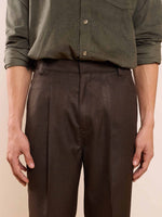 Load image into Gallery viewer, Brown Textured Baggy Fit Trousers