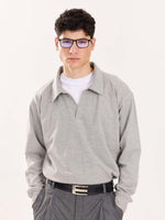 Load image into Gallery viewer, Marl Grey Terry Polo Tee