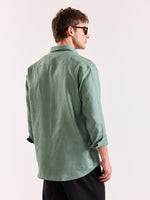 Load image into Gallery viewer, Aqua Green 60s Lea Linen Shirt