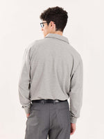 Load image into Gallery viewer, Marl Grey Terry Polo Tee