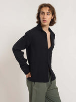 Load image into Gallery viewer, Black Gauze Holiday Shirt