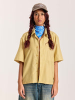 Load image into Gallery viewer, Mustard Checkered Cropped Shirt