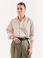 Load image into Gallery viewer, Multicolor Striped Poplin Oversized Shirt