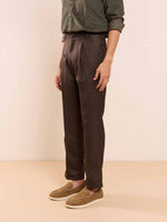 Load image into Gallery viewer, Brown Textured Baggy Fit Trousers