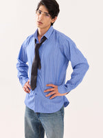 Load image into Gallery viewer, Blue Striped Poplin Shirt